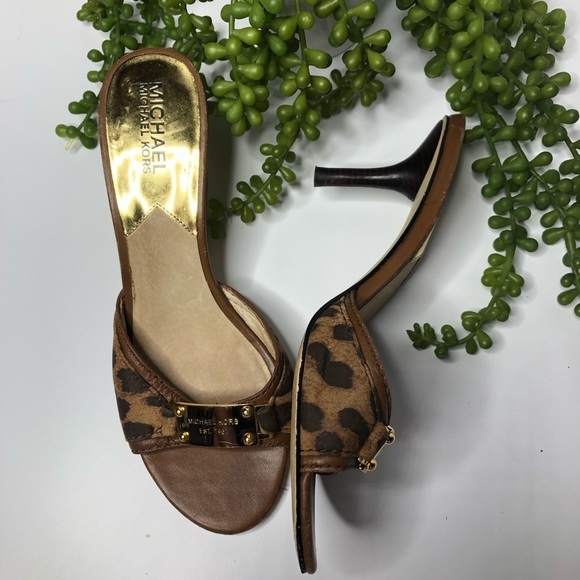 MICHAEL Michael Kors Shoes - MICHAEL Michael Kors Leopard Slide Heels